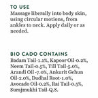 Biotique Advanced Ayurveda Bio Avocado Stress Relief Body Massage OilBiotique Advanced Ayurveda Bio Avocado Stress Relief Body Massage Oil Uses