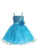 Asmaani Baby Girl's Sky Blue Color Satin A-Line Frock (AS-DRESS-22134)