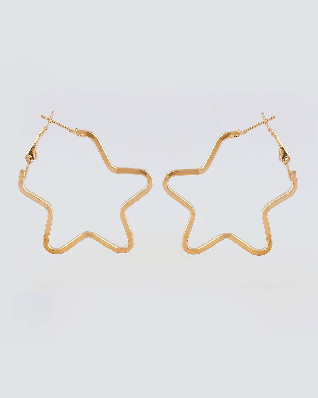 VOJ Women Gold Tonned Star Shape Hoop Stainless Steel Earrings - Distacart