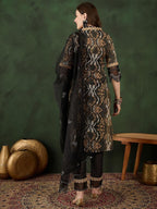 Sangria Printed Straight Kurta, Trouser & Dupatta Set