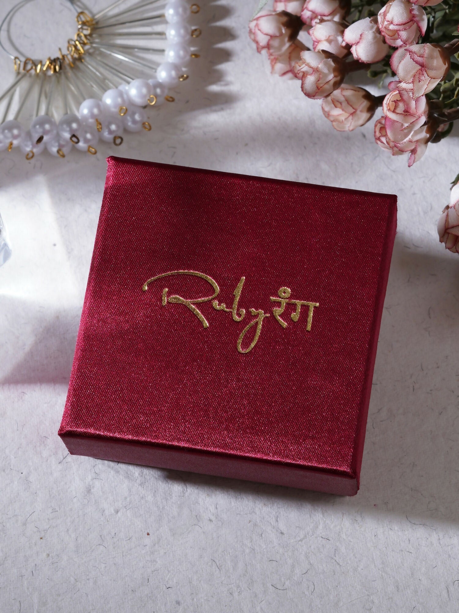 stone stud (Rose gold) - Ruby Raang - Distacart