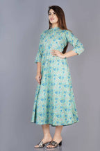 Vamika Cotton Sky Blue Party Wear Kurti