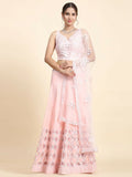 Jyoti Fashion Dreamy Baby Pink Silk Thread with Paper Mirror & Cut work Lehenga Choli with Dupatta