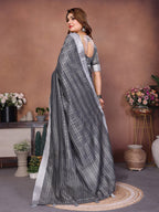 Anaita Grey Weaving Linen Cotton Saree With Blouse - Distacart