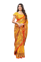 Vamika Yellow Jute Silk Mirror Work Saree