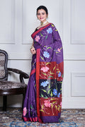 Morchari Multicolour Cotton Handloom Mirror Work Saree Unstitched Blouse - Distacart
