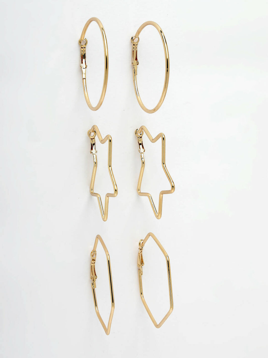 NVR Women Gold-Toned Geometric Hoop Earrings - Distacart