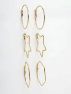 NVR Women Gold-Toned Geometric Hoop Earrings - Distacart