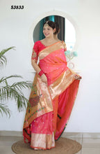 Gajri Woven Jacquard Designer Embroidery Work Party Wear Saree - Parampara