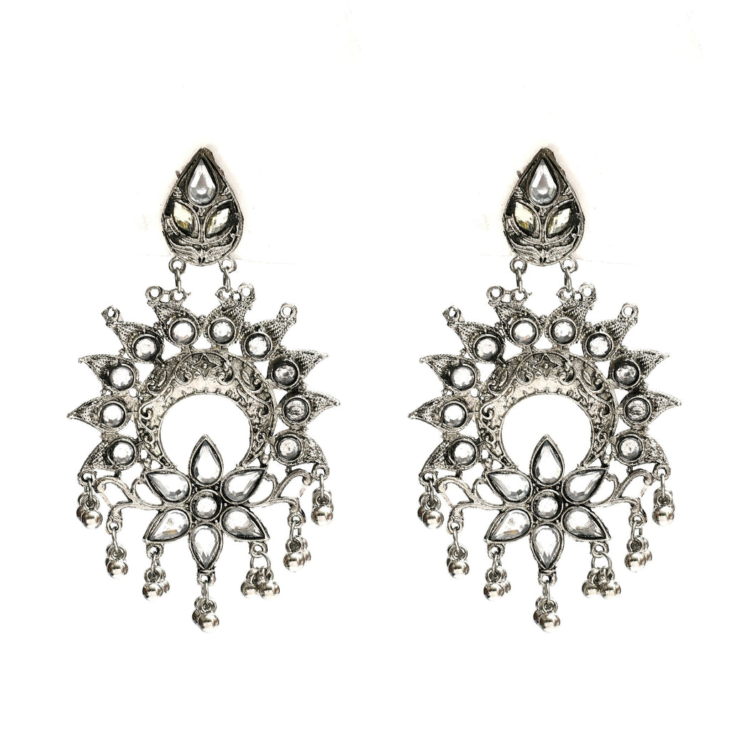 Mominos Fashion Johar Kamal Women Silver-Plated Brass Finish Rani Haar Statement Necklace - Distacart