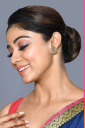 Joban Fashion Women Brass And Ruby Stone Golden Ruby Earrings - Distacart