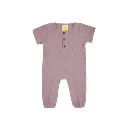 Sunshine Baby Cute Organic Muslin Cotton Babies Full Length Romper With Sleeve - Purple