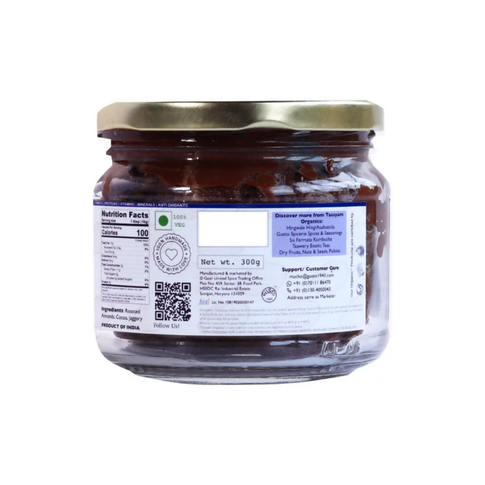 Tassyam Organics Rich Dark Chocolate Almond Spread