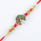 Beautiful Peacock Ethnic Rakhi & Cashew Jar - Distacart