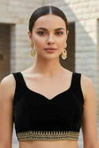 Joban Fashion Black Soft twill Net Party Wear Sarees - Distacart