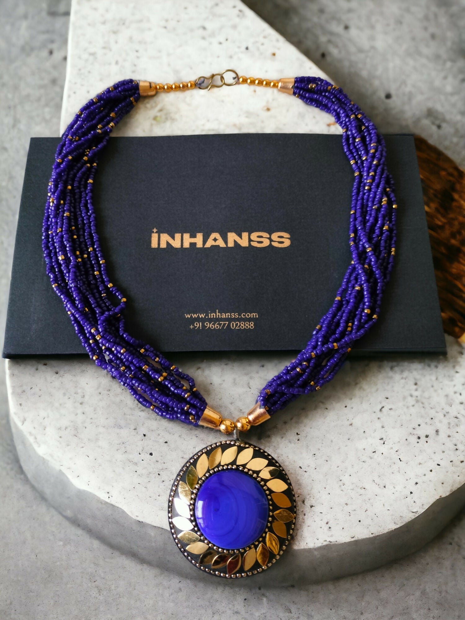 Inhanns Everyday Statement Beaded Pendant Necklace - Blue