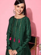 Ahalyaa Women's Traditional wear Ethnic Dress - Green - Distacart