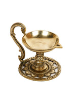 CraftVatika Gold-Toned Handmade Oil Lamp Showpiece