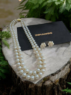 Inhanns Everyday Workwear Pearl Set (Double Layered Pearls) - White