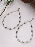NVR Women's Set of 2 Silver-Plated Elephant Design Anklets - Distacart
