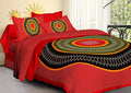 Vamika Printed Cotton Red Color Beautiful Design Bedsheet With Pillow Covers (LEOC_BANDJ_R)