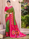 Shree Shyam Fashion Mehandi Pochampally Silk Saree - Distacart