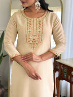 The52 Chiku Women's Beautiful Rayon Fabric Embroidered Work Straight Kurta Pant and Dupatta Set - Distacart
