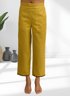 Joban Fashion Yellow Cotton, Linen Embroidered Readymade Cord Set - Distacart