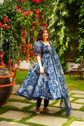 Aayaa Designer Printed Tebby Silk Suit - Multi Color