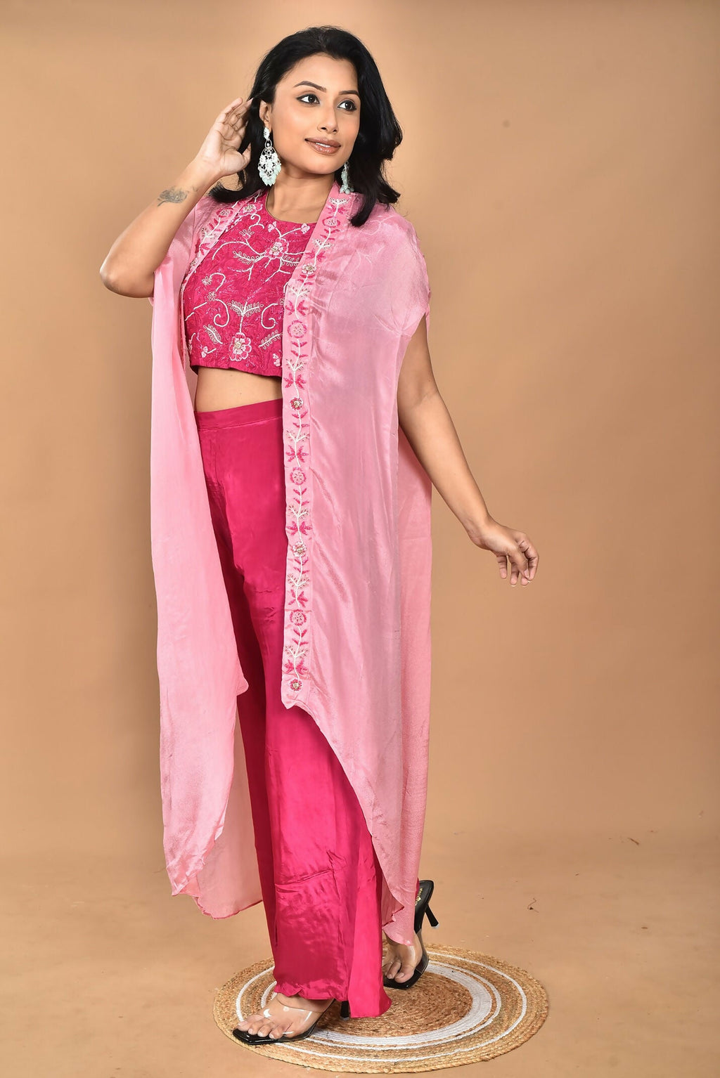 Morchari Women Hand Embroidery Crop Top-Rani