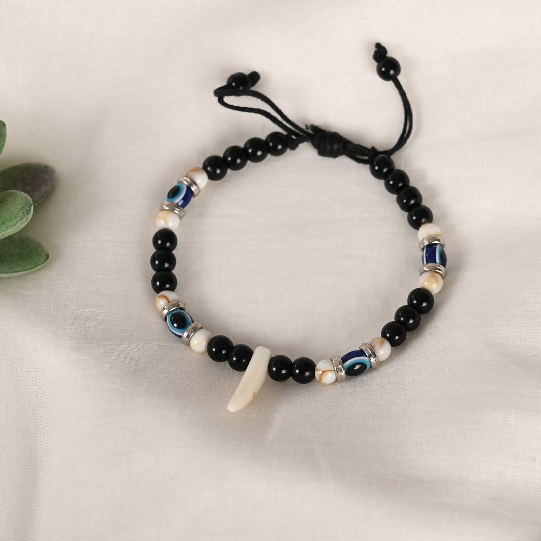 NVR Men & Women Pearl Evil Eye Adjustable Bracelet - Distacart