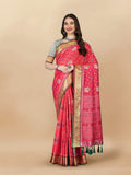 Lorenvalley Fashion Soft Silk Patola Weaving With Beautiful Rich Pallu With Blouse - Pink