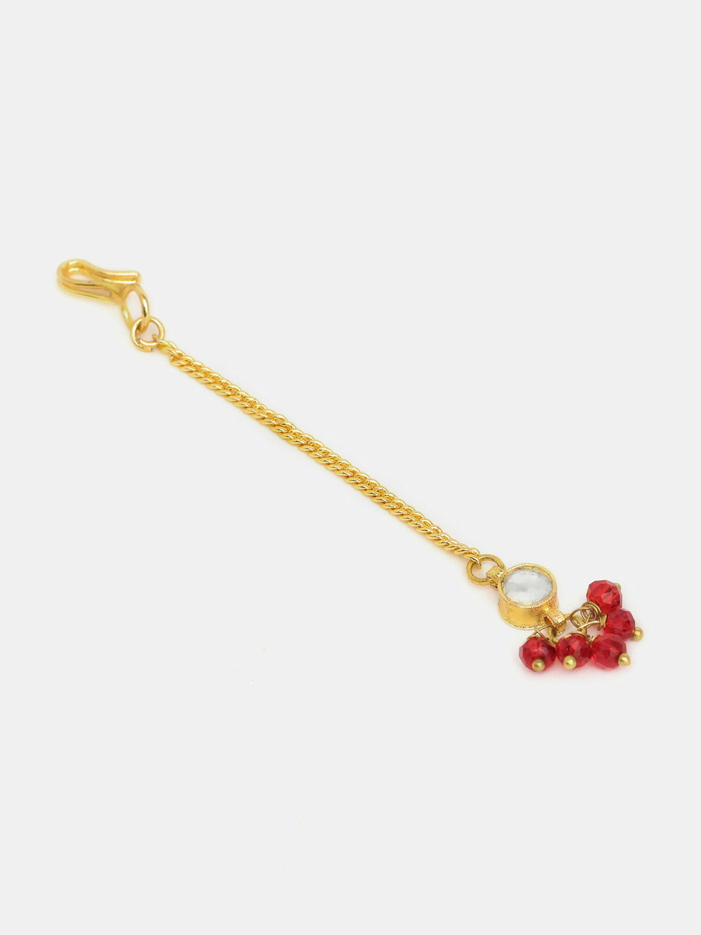 Ruby Raang Maang Tikka With Necklace And Earrings Set - Distacart
