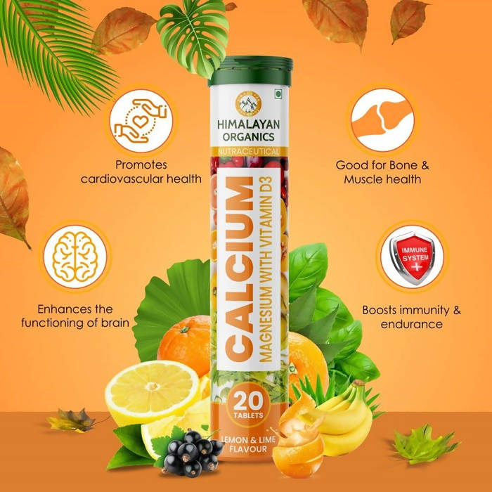 Himalayan Calcium, Magnesium With Vitamin D3 Lemon & Lime Flavour: 20 Tablets