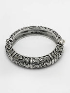 NVR Women's Silver-Toned German Silver Oxidised Kada Bangle - Distacart