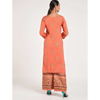 Cheera Women's Beautiful Gold Print And Highlights With Sequence Straight Kurta (CH078K)