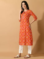 Myshka Women's Multi Flared Printed Festive Kurta