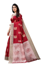 Vamika Red Printed Art Silk Saree