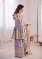 Teeya Creation Lavender Color Fendy Satin Silk Embroidery Work Party Wear Salwar Suit - Distacart