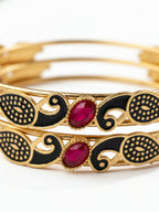 NVR Women Set of 2 Gold Plated Handcrafted Kada Bangle - Distacart