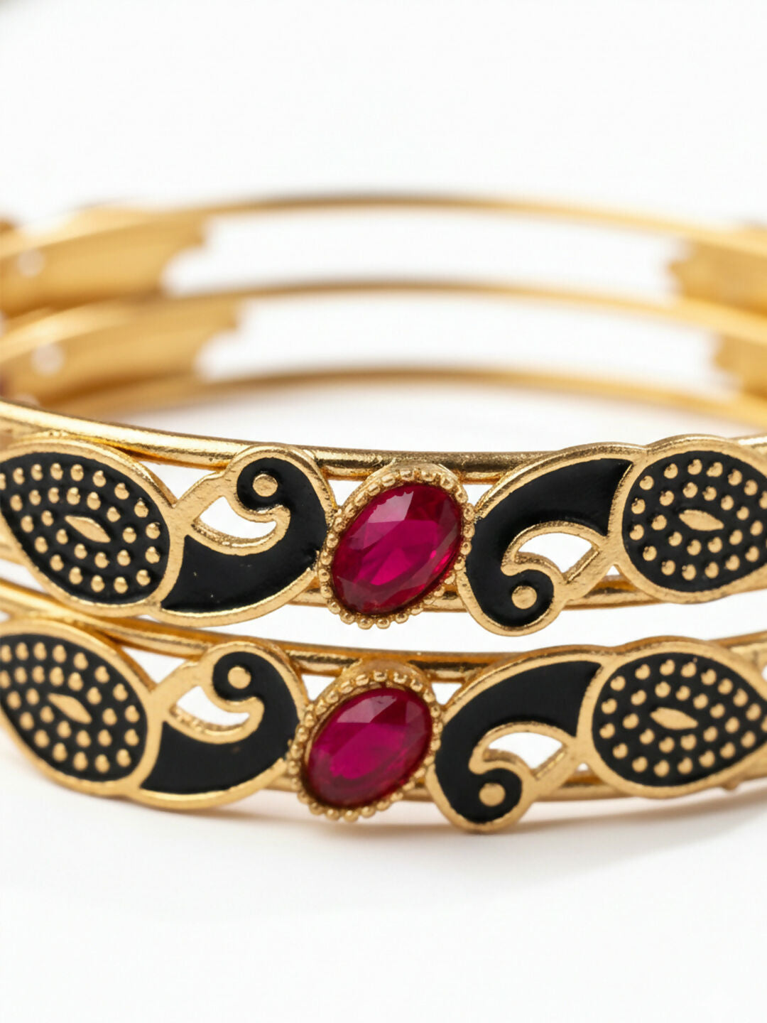 NVR Women Set of 2 Gold Plated Handcrafted Kada Bangle - Distacart