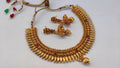 Metallic Necklace Set Pink Agate stones - Distacart
