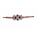 Red Kundan with White Stones Rakhi - Distacart
