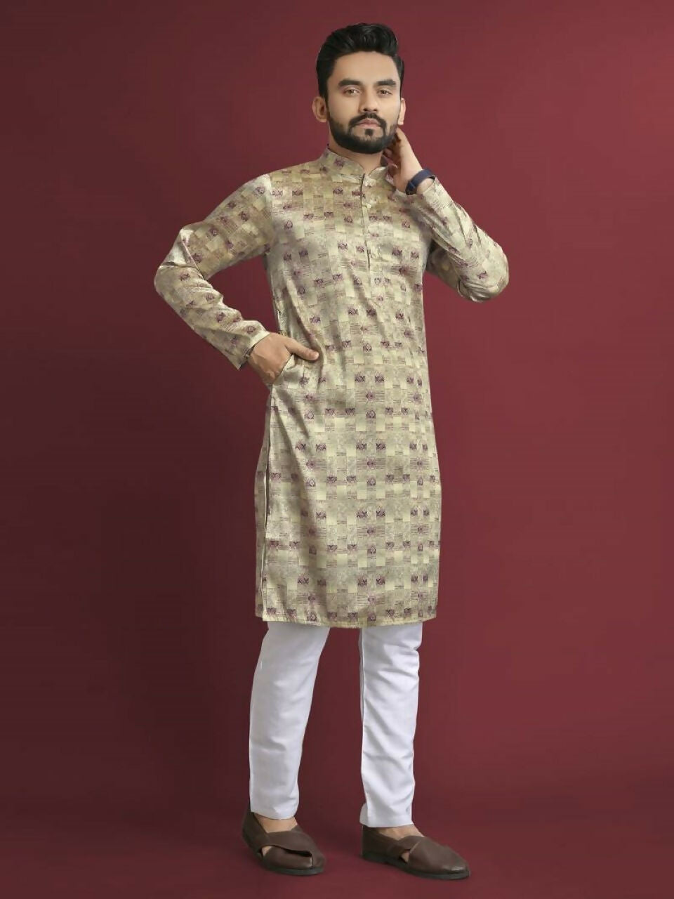 Anaita Multicolour Printed Pure Silk Straight Kurta