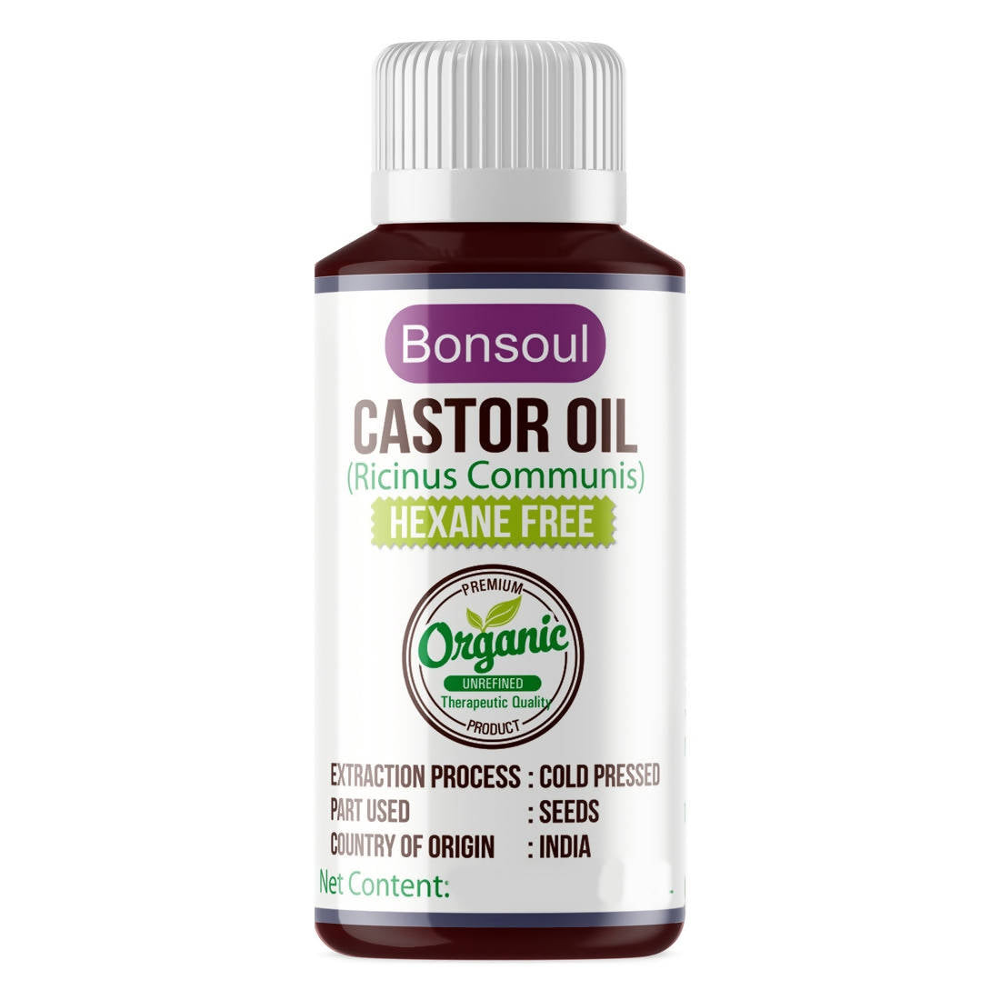 Bonsoul Castor Carrier Oil Hexane Free