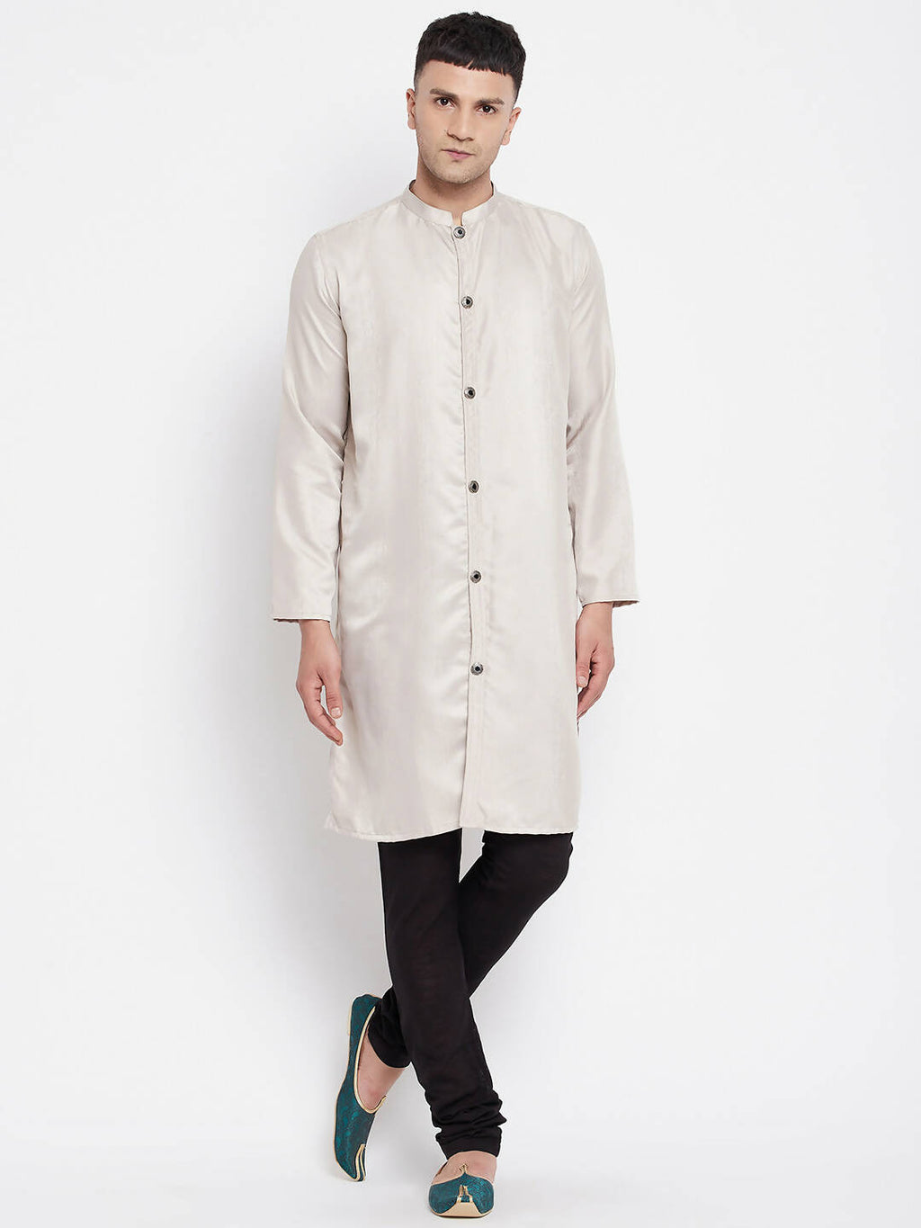 Even Apparels Beige Rayon Men's Sherwani Kurta With Open Front - Distacart