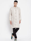 Even Apparels Beige Rayon Men's Sherwani Kurta With Open Front - Distacart