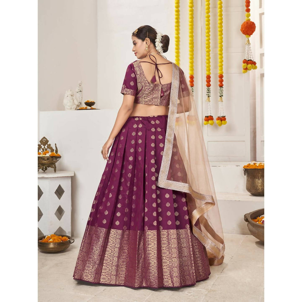 DEIANA'S Beautiful Jackquard Weaving Lehengha Choli - Wine