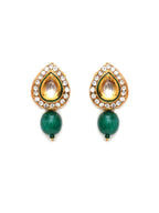Emerald Stone Kundan Studs (Gold) - Ruby Raang - Distacart