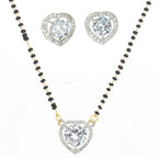 AanyaCentric Gold-plated Mangalsutra Pendant Earring Set & Silver Plated Anklet - Distacart